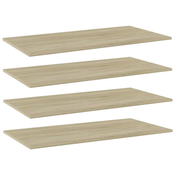 Kirjahyllytasot 4 kpl sonoma tammi 80x20x1,5 cm lastulevy_1