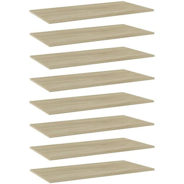 Kirjahyllytasot 8 kpl sonoma tammi 80x20x1,5 cm lastulevy_1