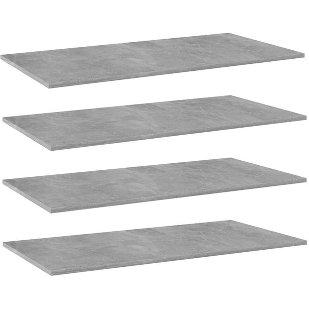 Kirjahyllytasot 4 kpl betoninharmaa 80x20x1,5 cm lastulevy_1