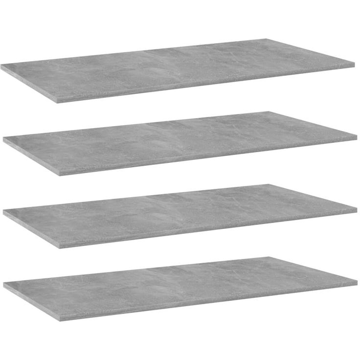 Kirjahyllytasot 4 kpl betoninharmaa 80x20x1,5 cm lastulevy_1