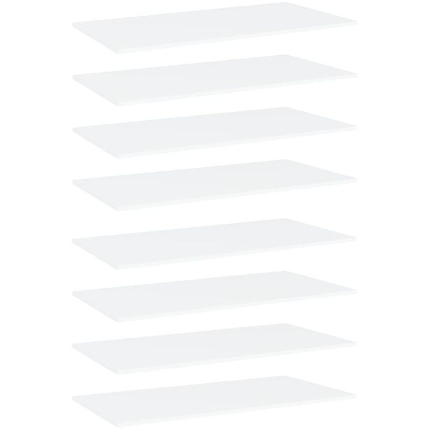 Kirjahyllytasot 8 kpl valkoinen 80x30x1,5 cm lastulevy_1