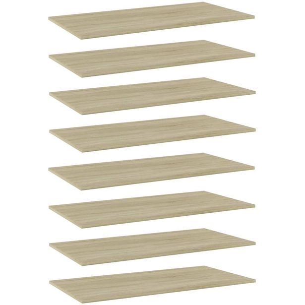 Kirjahyllytasot 8 kpl sonoma-tammi 80x30x1,5 cm lastulevy_1