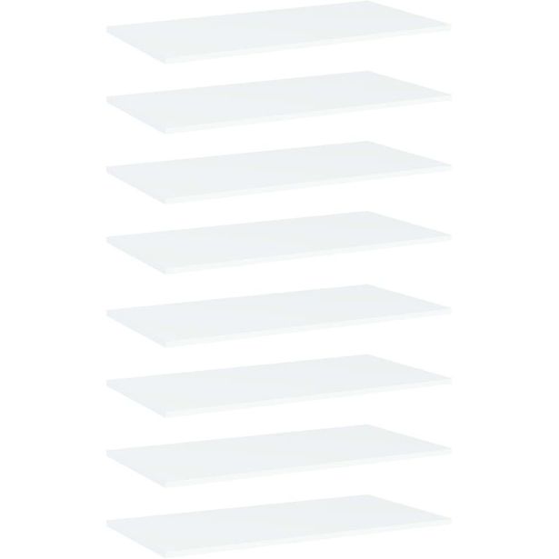 Kirjahyllytasot 8 kpl valkoinen 80x40x1,5 cm lastulevy_1