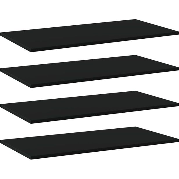 Kirjahyllytasot 4 kpl musta 80x40x1,5 cm lastulevy_1
