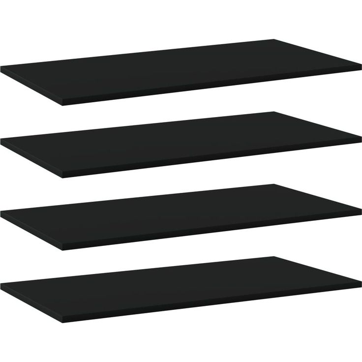 Kirjahyllytasot 4 kpl musta 80x40x1,5 cm lastulevy_1
