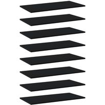 Hyllylevyt 8 kpl musta 80x40x1,5 cm lastulevy