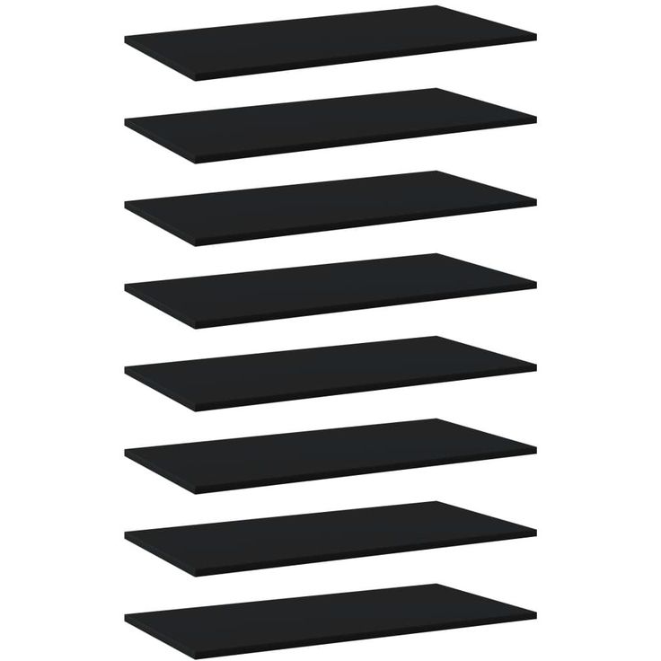 Kirjahyllytasot 8 kpl musta 80x40x1,5 cm lastulevy_1