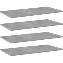 Hyllylevyt 4 kpl betoninharmaa 80x40x1,5 cm lastulevy