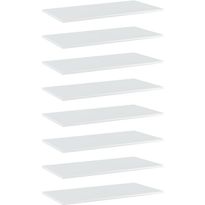 Hyllylevyt 8 kpl korkeakiilto valk. 80x40x1,5 cm