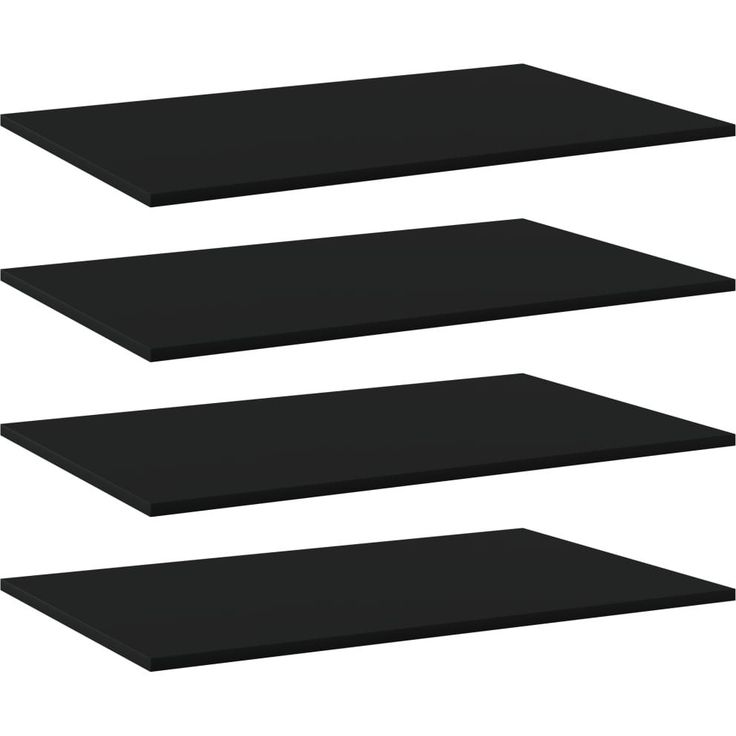 Kirjahyllytasot 4 kpl musta 80x50x1,5 cm lastulevy_1