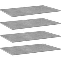 Hyllylevyt 4 kpl betoninharmaa 80x50x1,5 cm lastulevy