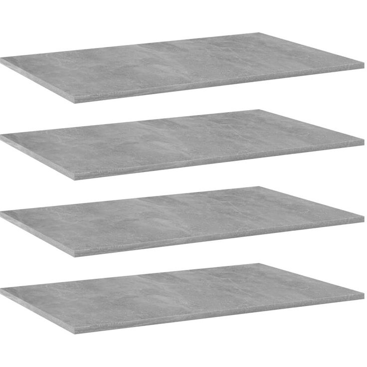 Kirjahyllytasot 4 kpl betoninharmaa 80x50x1,5 cm lastulevy_1