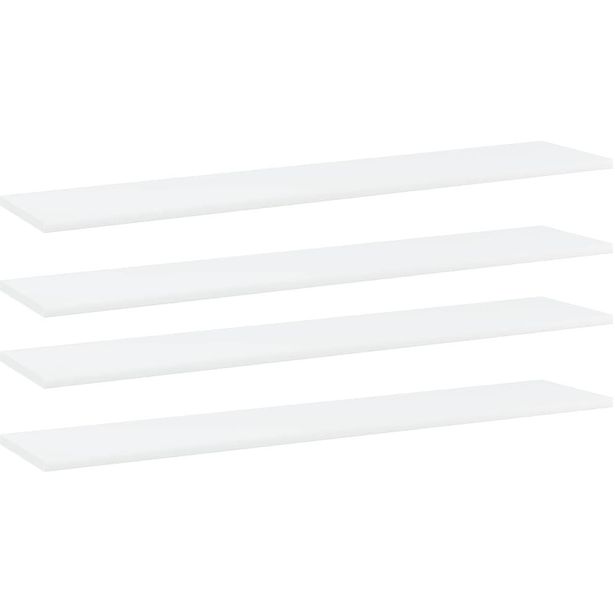 Kirjahyllytasot 4 kpl valkoinen 100x20x1,5 cm lastulevy_1
