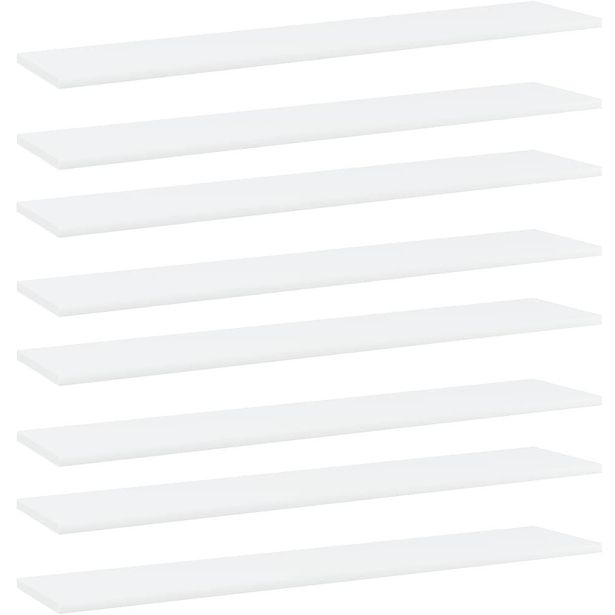 Kirjahyllytasot 8 kpl valkoinen 100x20x1,5 cm lastulevy_1