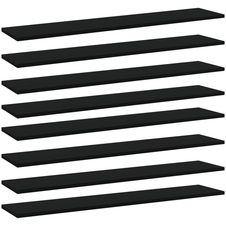 Kirjahyllytasot 8 kpl musta 100x20x1,5 cm lastulevy_1