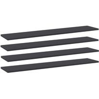 Hyllylevyt 4 kpl harmaa 100x20x1,5 cm lastulevy