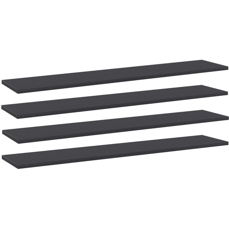 Kirjahyllytasot 4 kpl harmaa 100x20x1,5 cm lastulevy_1