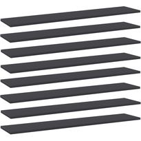 Hyllylevyt 8 kpl harmaa 100x20x1,5 cm lastulevy