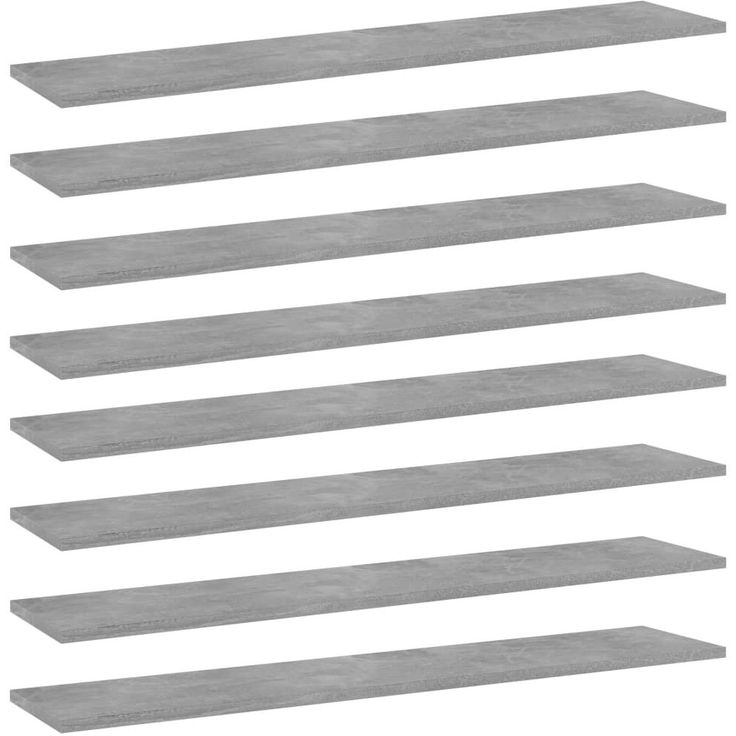 Kirjahyllytasot 8 kpl betoninharmaa 100x20x1,5 cm lastulevy_1