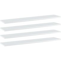 Hyllylevyt 4 kpl korkeakiilto valk 100x20x1,5cm