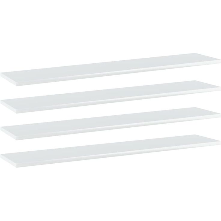 Kirjahyllytasot 4 kpl korkeakiilto valk 100x20x1,5cm_1