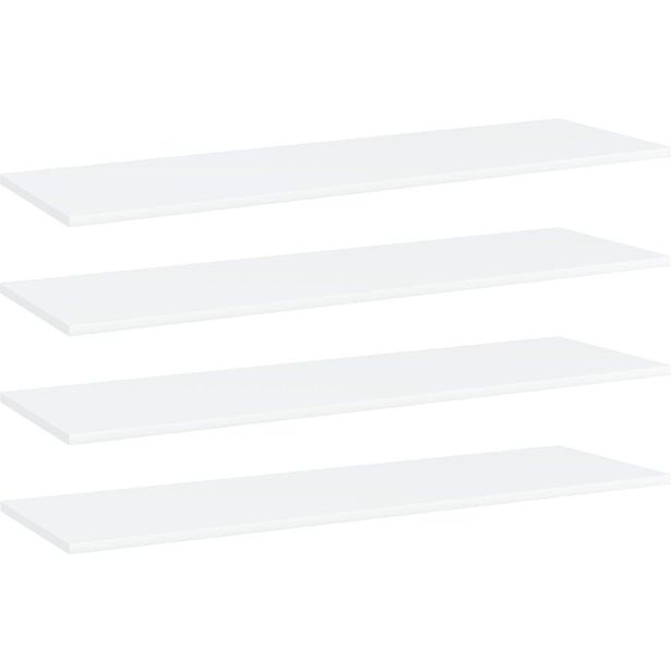 Kirjahyllytasot 4 kpl valkoinen 100x30x1,5 cm lastulevy_1