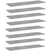 Hyllylevyt 8 kpl betoninharmaa 100x30x1,5 cm lastulevy