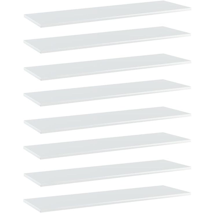 Kirjahyllytasot 8 kpl korkeakiilto valk 100x30x1,5 cm_1