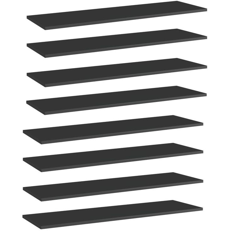 Kirjahyllytasot 8 kpl korkeakiilto musta 100x30x1,5 cm_1