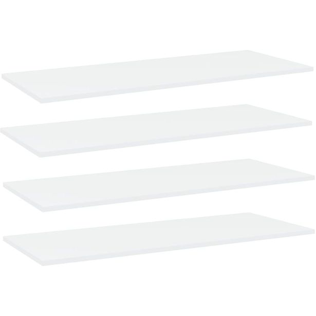 Kirjahyllytasot 4 kpl valkoinen 100x40x1,5 cm lastulevy_1