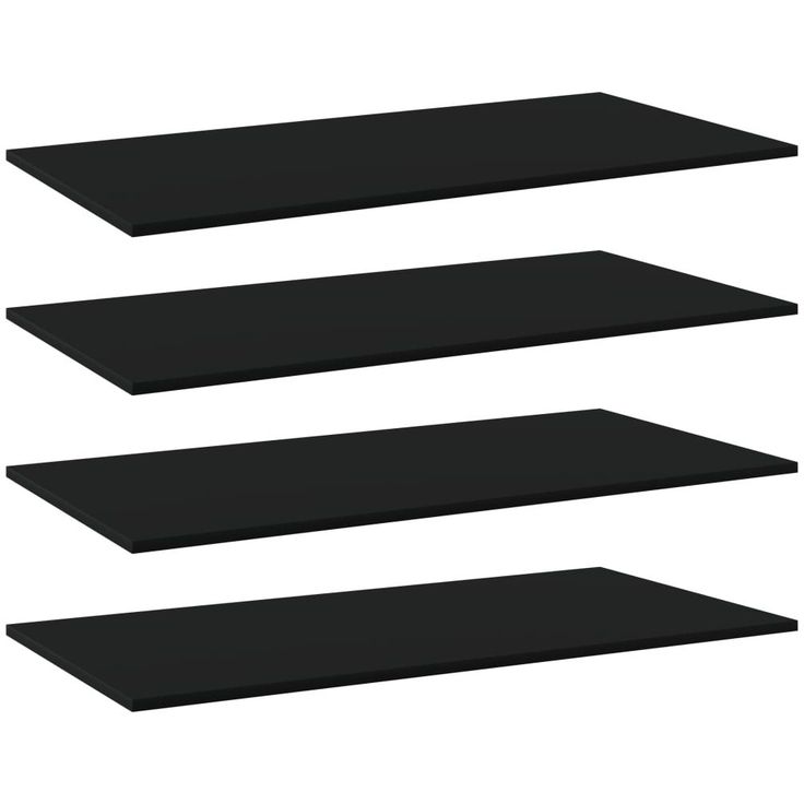 Kirjahyllytasot 4 kpl musta 100x50x1,5 cm lastulevy_1