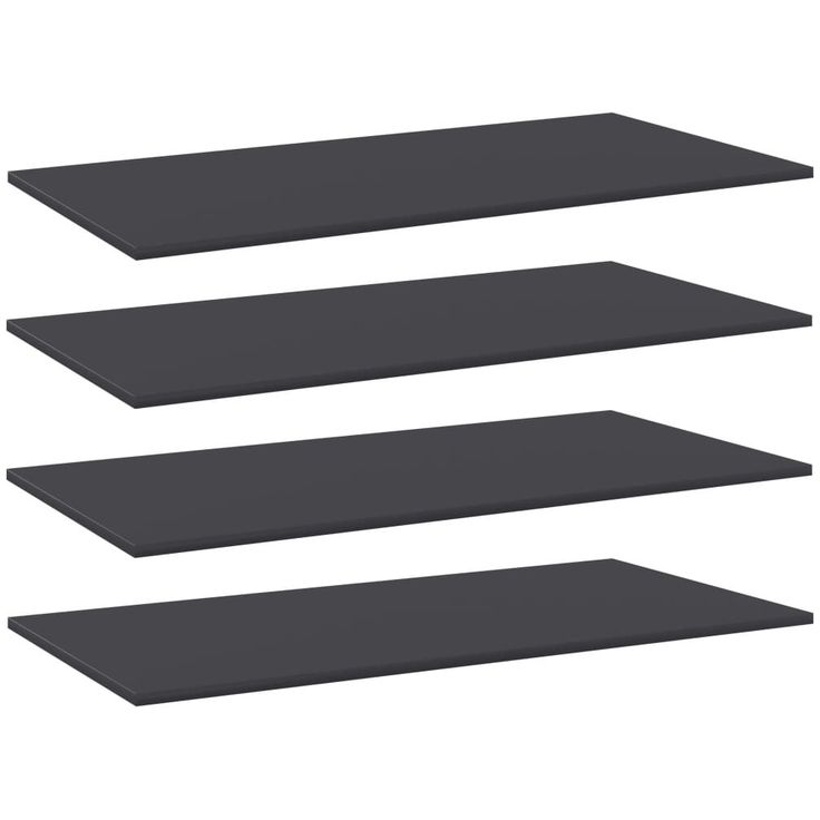 Kirjahyllytasot 4 kpl harmaa 100x50x1,5 cm lastulevy_1