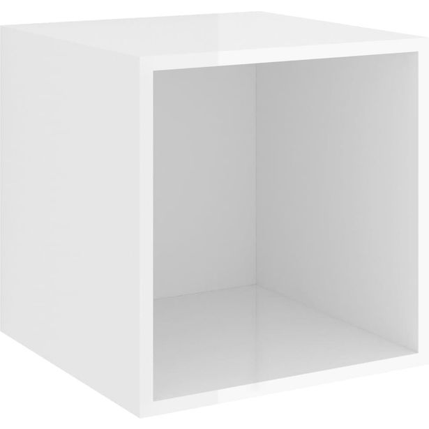 Seinäkaappi korkeakiilto valkoinen, 37x37x37 cm