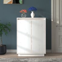 Kenkäkaappi FinePRICE, täysi mänty, 60x35x80 cm, valkoinen