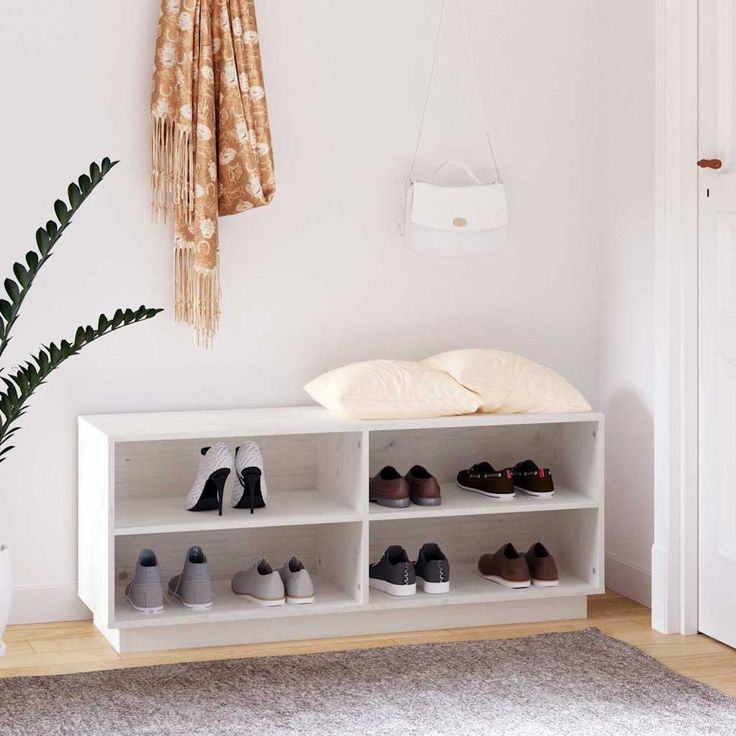 Kenkäkaappi fineprice, valkoinen, 110 x 34 x 45 cm, täysi mänty