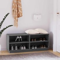 Kenkäkaappi FinePRICE, täysi mänty, 110x34x45 cm, harmaa