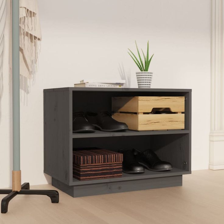Kenkäkaappi fineprice, harmaa, 60 x 34 x 45 cm, täysi mänty