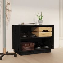 Kenkäkaappi FinePRICE, täysi mänty, 60x34x45 cm, musta