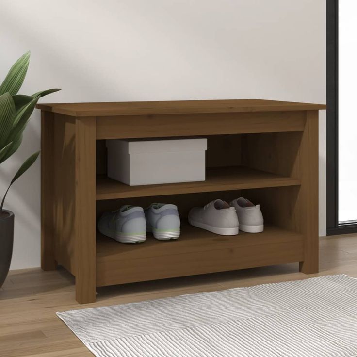 Kenkäkaappi fineprice vidaXL, hunajanruskea, 70x38x45,5 cm, täysi mänty