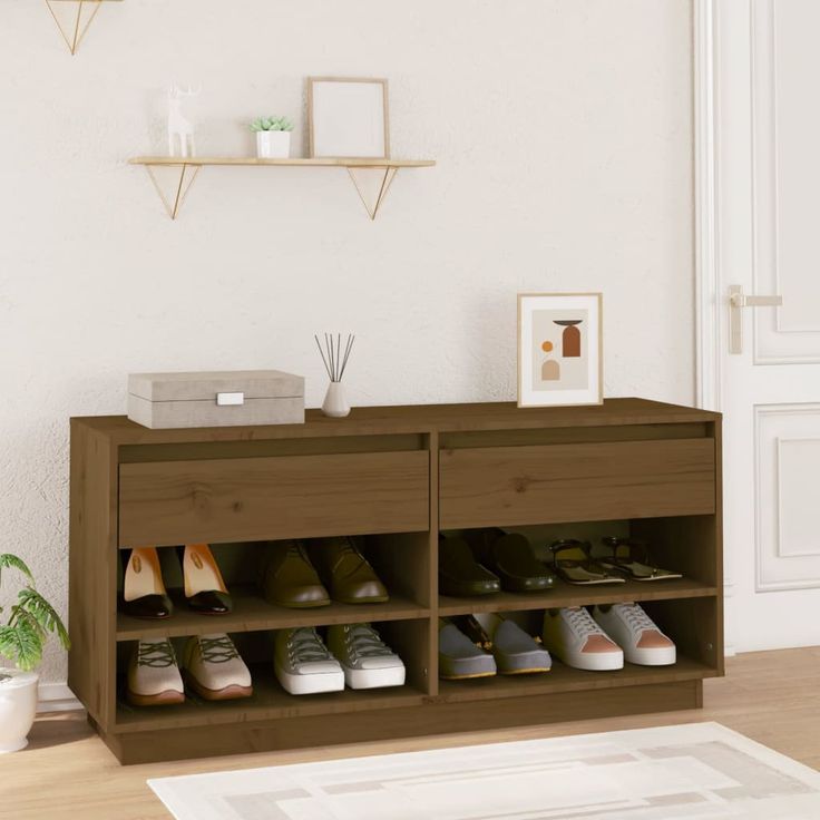 Kenkäkaappi fineprice, hunajanruskea, 110 x 34 x 52 cm, täysi mänty