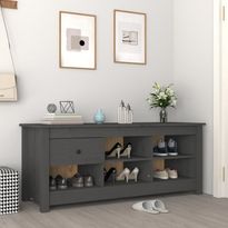 Kenkäkaappi FinePRICE, 110 x 38 x 45,5 cm, harmaa