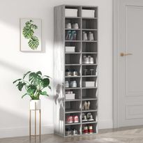 Kenkäteline FinePRICE, harmaa Sonoma, 54x34x183 cm