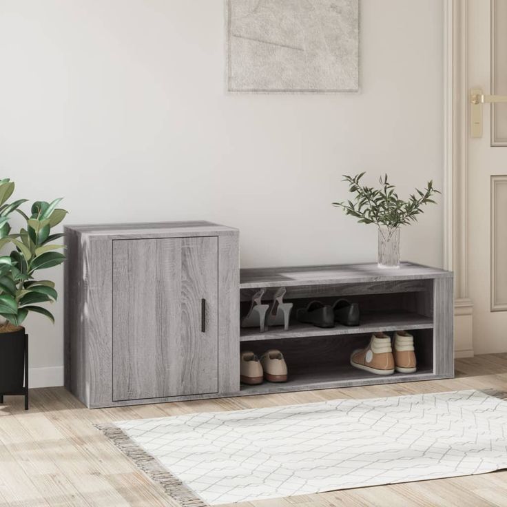 Kenkäkaappi fineprice Sonoma, harmaa, 130x35x54 cm