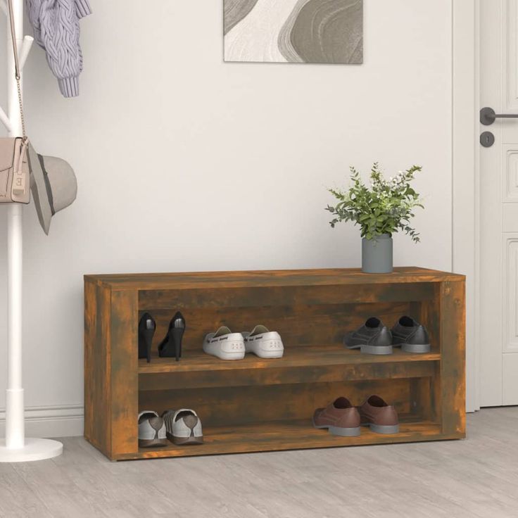 Kenkäteline fineprice, savutammi, 100x35x45 cm
