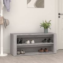 Kenkäteline FinePRICE Sonoma, 100 x 35 x 45 cm, tekninen puu, harmaa