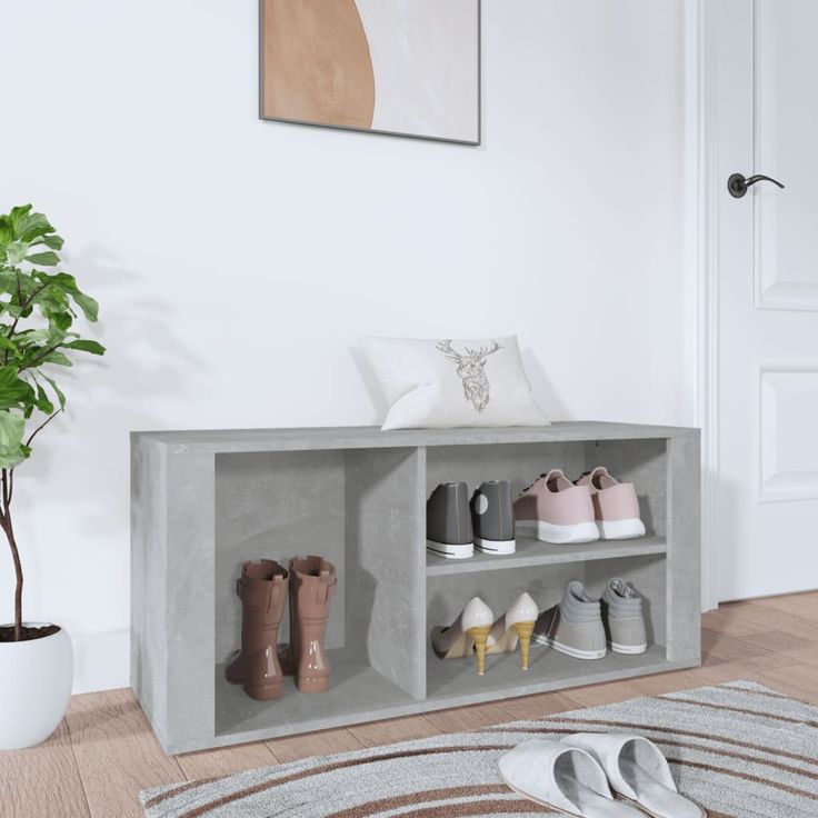 Kenkäkaappi fineprice, betoninharmaa, 100x35x45 cm