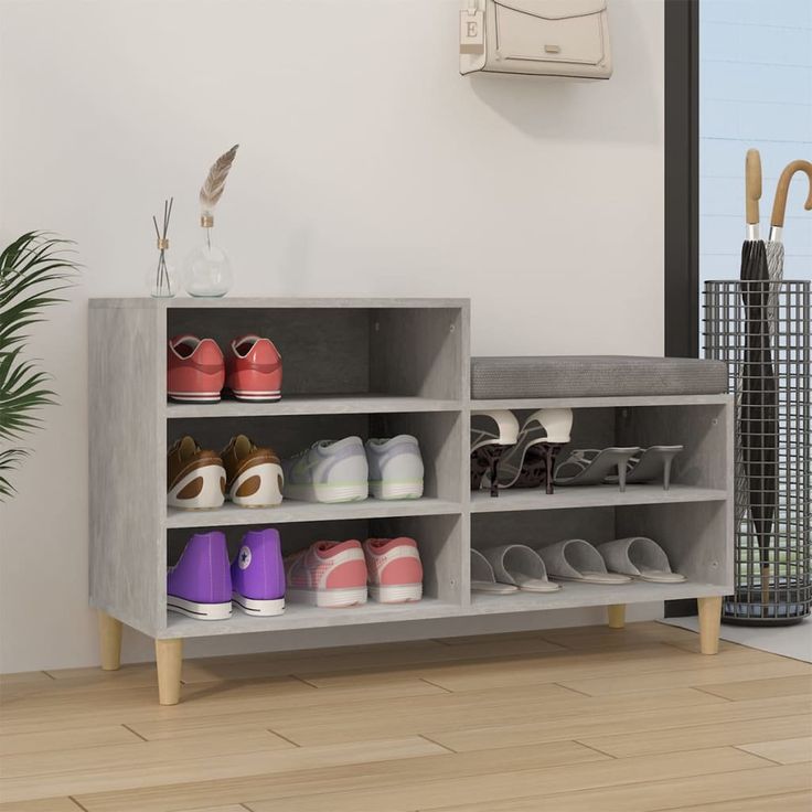 Kenkäkaappi fineprice vidaXL, betoninharmaa, 102x36x60 cm, tekninen puu