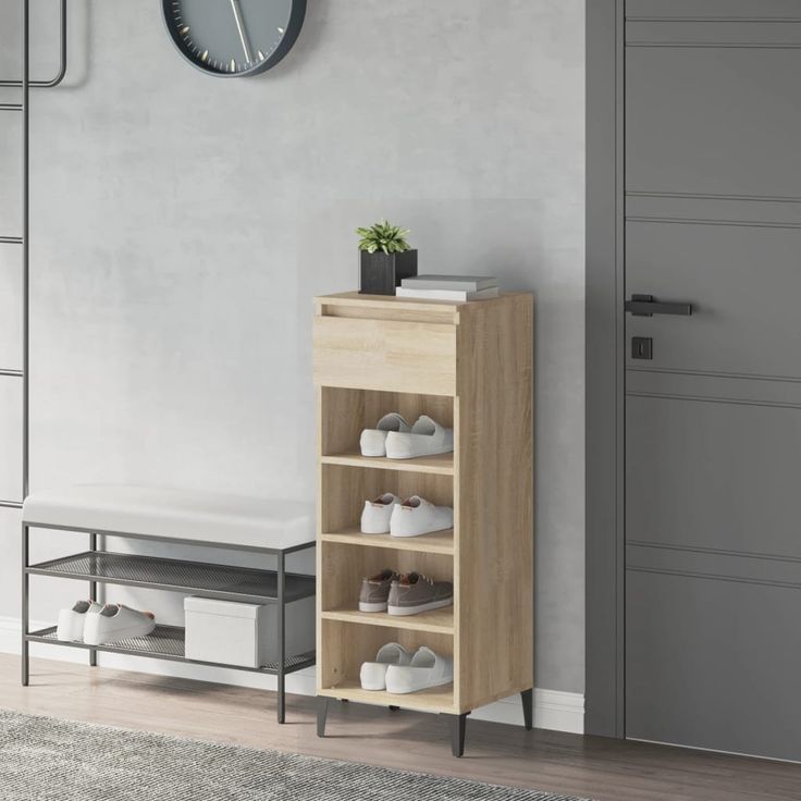 Kenkäteline fineprice Sonoma-tammi, 40 x 36 x 105 cm, tekninen puu