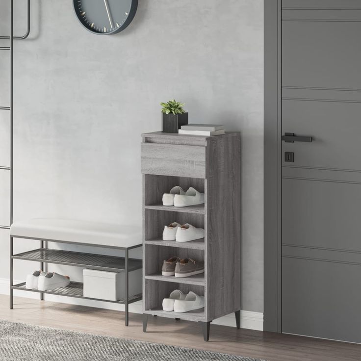 Kenkäteline fineprice Sonoma, harmaa, 40x36x105 cm