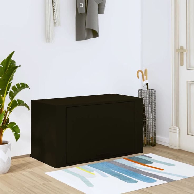 Seinäkenkäkaappi fineprice, musta, 70x35x38 cm